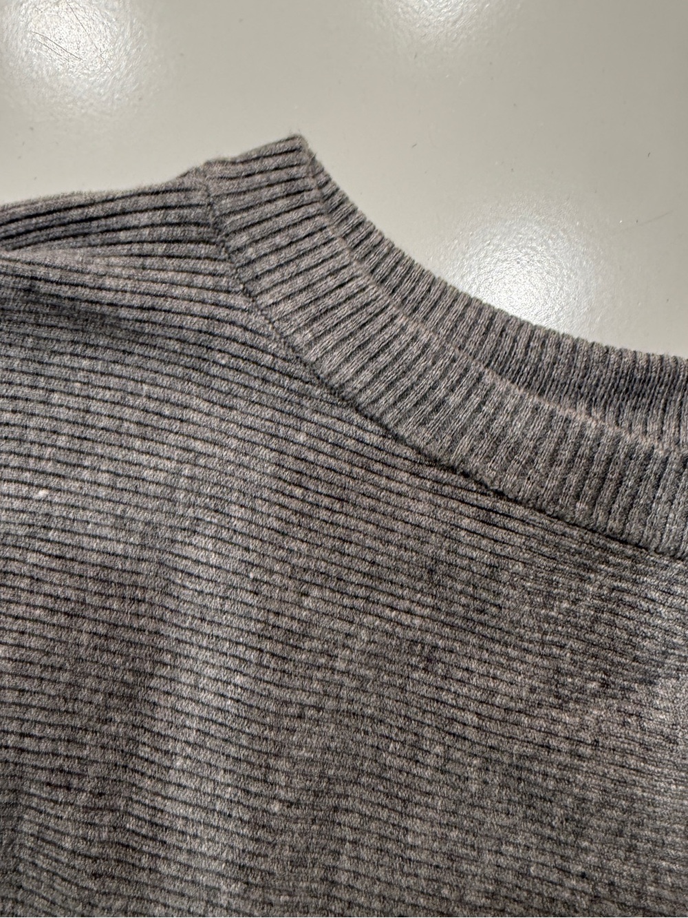Cupio Gray Off-the-Shoulder Ribbed Sweater - Picture 8 of 10